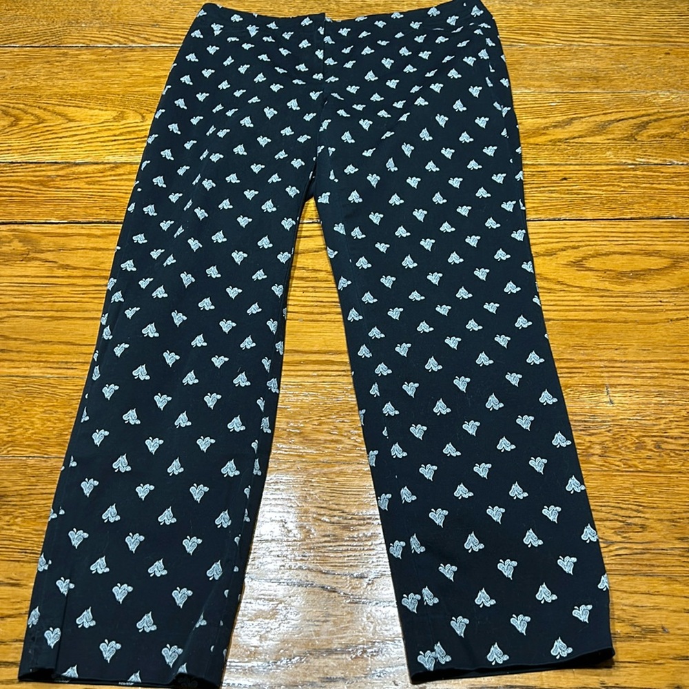 J. Jill black ankle pants with paisley print. Good condition.  Size 4.